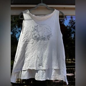 Roxy White Floral Graphic Tank Top